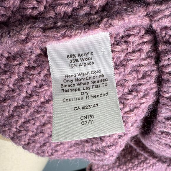 Talbots Petites Cowl Neck Cable Knit Sweater, Lavender Wool Alpaca Sz. Sm 2/$50 - Picture 7 of 11